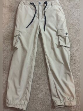 Women's Cargo Jogger Pants in Light Khaki - Casual Utility Style